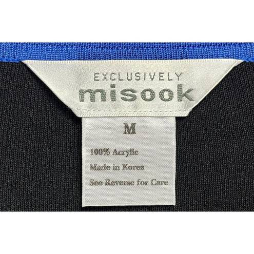 Misook  2 piece Cardigan Twinset Tank Size Small Cardigan Size Medium Blue Black