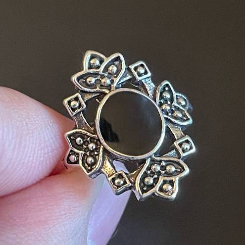 Onyx Vintage black  S925 silver ring size 7