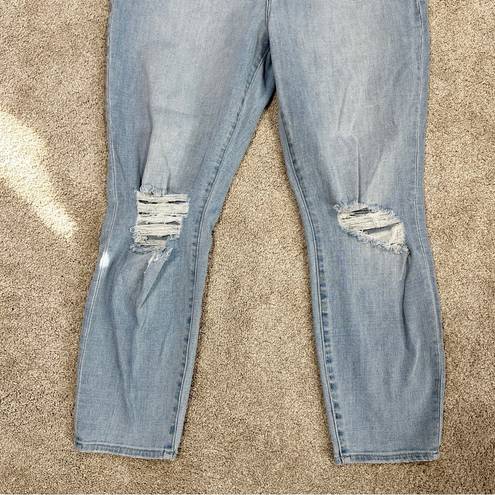 Good American Women’s Good Waist Ripped Ankle Skinny Jeans Blue Size 16