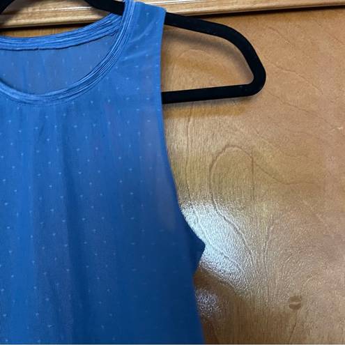 Zyia  Active Calm Blue Luxe Strappy Mesh Tank Top