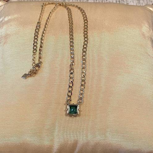 Solitaire JOY DRAVECKY BIG ENERGY  GREEN (EMERALD) CZ NECKLACE NWOT