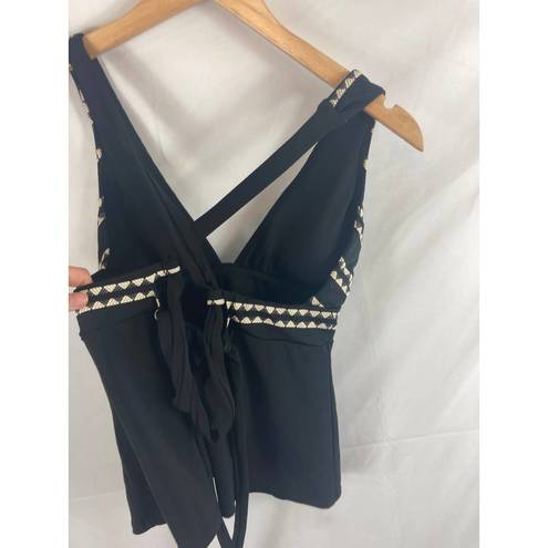 Robin Piccone NWOT  Naomi Tankini Top In Black/ White S