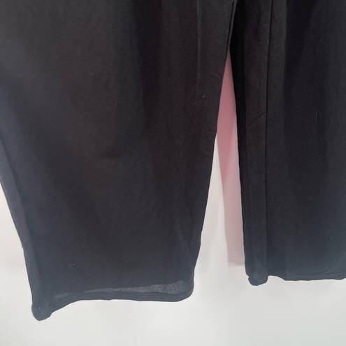 Bobeau  Pull On Pants Size Large Black Wide Leg NWT Rayon Nylon Blend Cropped