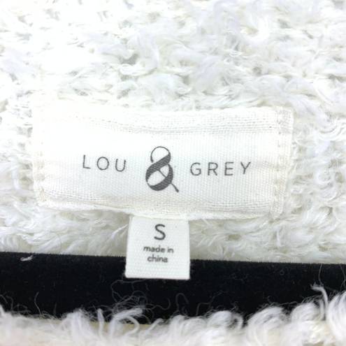 Lou & grey  Sweater Women's Size S Crewneck Pullover Fuzzy Long Sleeve Cream