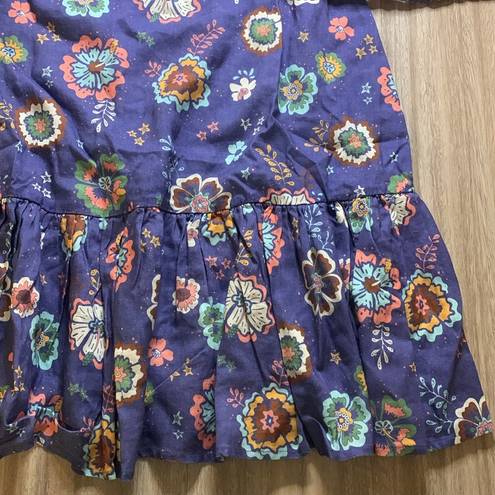 Marine layer  NWT Linen Blend Laney Floral Short Dress Purple Large $128