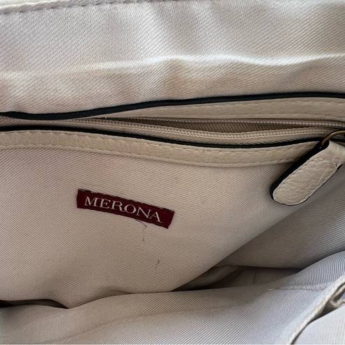 Merona Crossbody cream Buckle Flap Satchel Bag