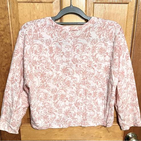 Apt. 9  Pink Paisley Cropped Cardigan XL