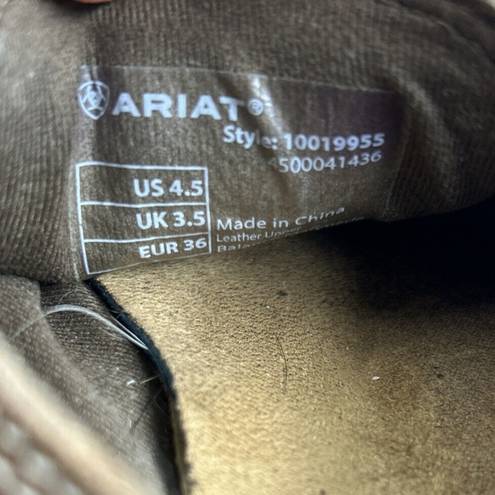 Ariat  Cruiser Slip On Shoe Womens 4.5 Earth Brown Cheetah Leather Moc Toe Loafer