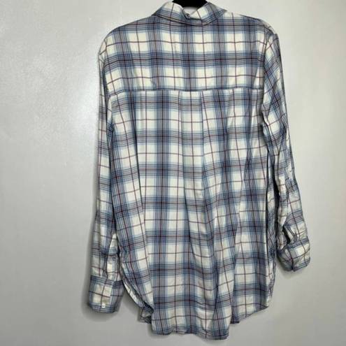 Treasure & Bond  Womens Button up‎ Shirt Blue Size Small Plaid Long Sleeve Top