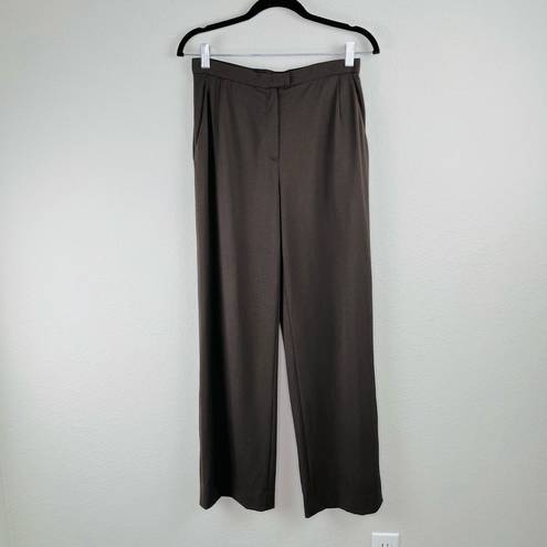 Lafayette 148  New York Brown Wool Wide Leg High Waisted Pants Size 6 28" Waist