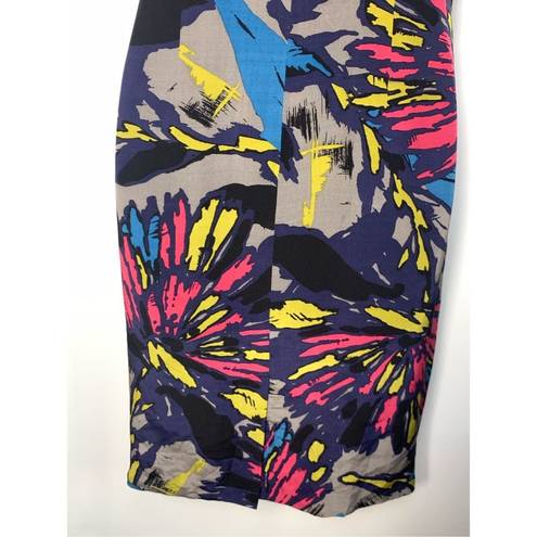 Trina Turk  Women's Abstract Floral Silk Lined Sleeveless Dress Multicolor Small