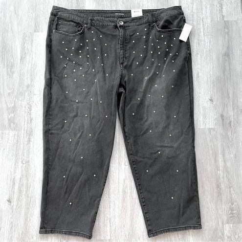 INC  Black Studded High Rise Jeans 26W