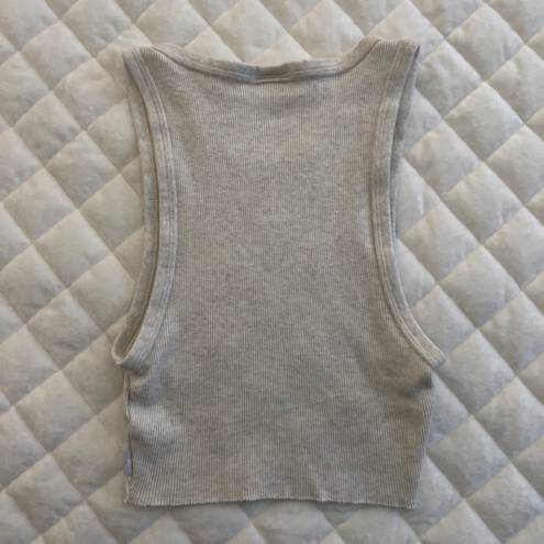 Aritzia TNA Cropped Cream Tank Top