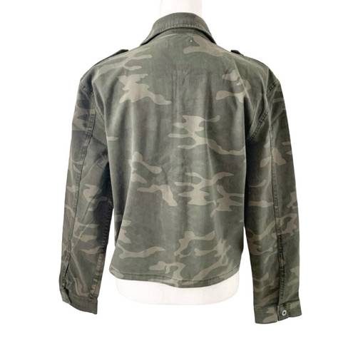 Good American  NWT Camo Print Soft Stretch Short Military Jacket Army Green Sz XS