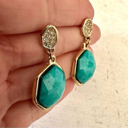 Amrita Singh  blue and crystal drop post earrings