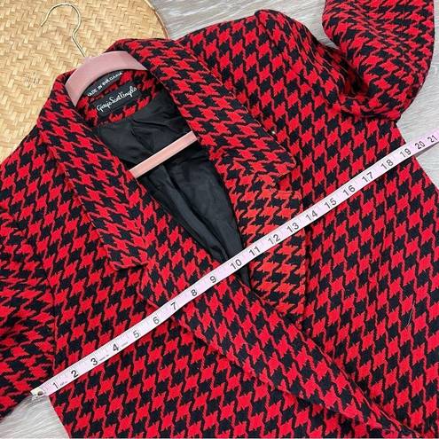 Houndstooth Vintage red & black  double breasted blazer jacket