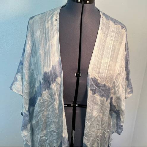 Treasure & Bond  Tie Dye High-Low Wrap Blue Shibori Stripe