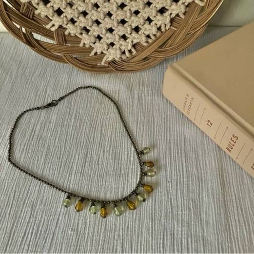 American Vintage Vintage “Saratoga” Brown Drop Bead Necklace Bohemian Tan Cream Gray Neutral