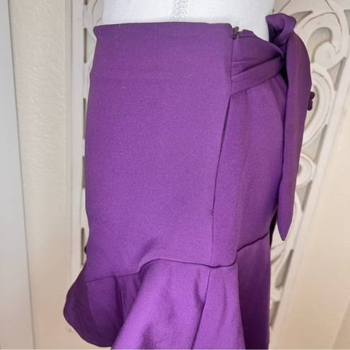 ZARA NWT  Purple High Waisted Bow Tie‎ Skort Size M