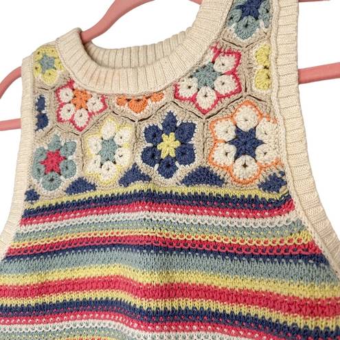 American Eagle  Floral Crochet Sweater Vest