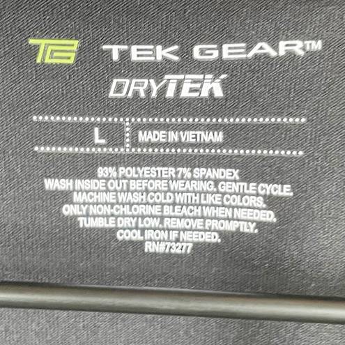 Tek Gear  DryTek Women's Polo Shirt Dress Solid Black Golf Athletic Size Large