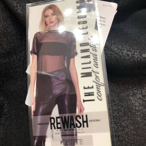 REWASH Women’s black  leggings. Looks like faux leather almost.