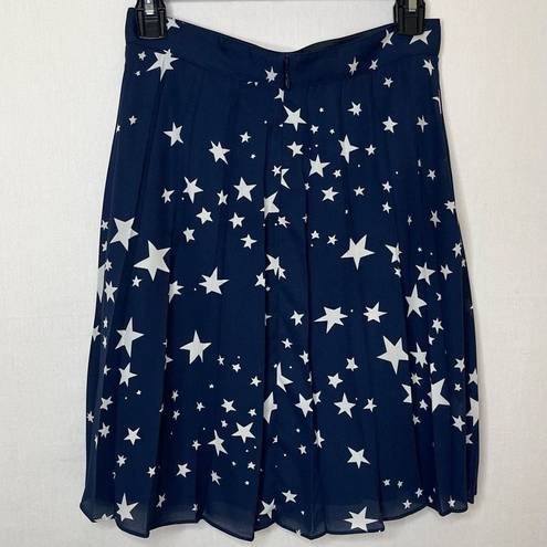 J.Crew  Stars Pleated Chiffon Skirt (Navy/White) - 0