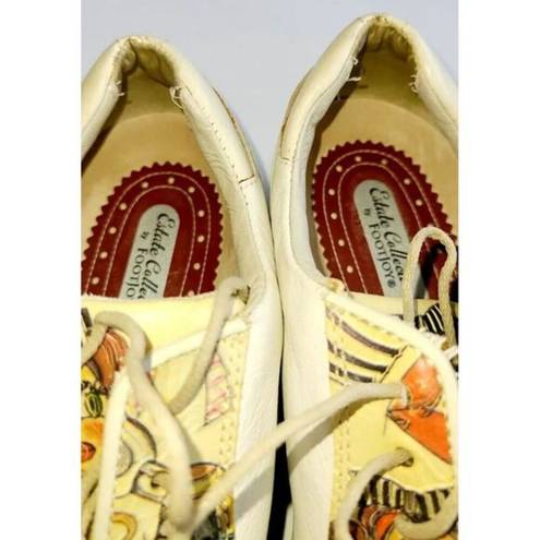 FootJoy Rare Estate  Golf Shoe Women‎ 7.5 White Art2Wear Deco Vintage 40's Motif