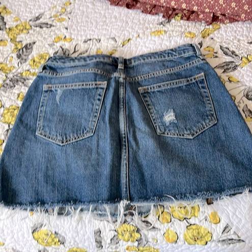 Free People distressed denim mini skirt size 28