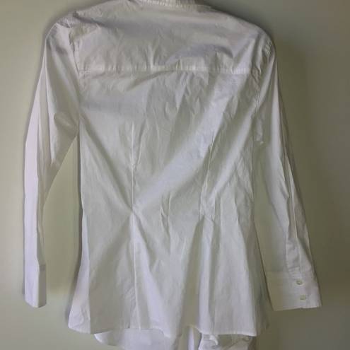 Natori  cotton poplin side drape button doown Blouse White