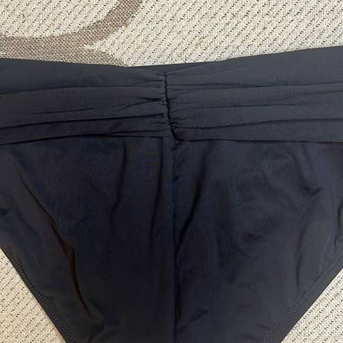 La Blanca  Island Goddess Shirred Band Hipster Bottom - Black, NWOT