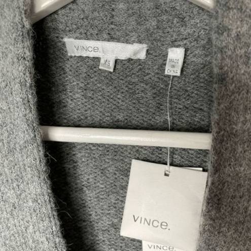 Vince  Gray Varsity Short Sleeve Alpaca Wool‎ Cardigan