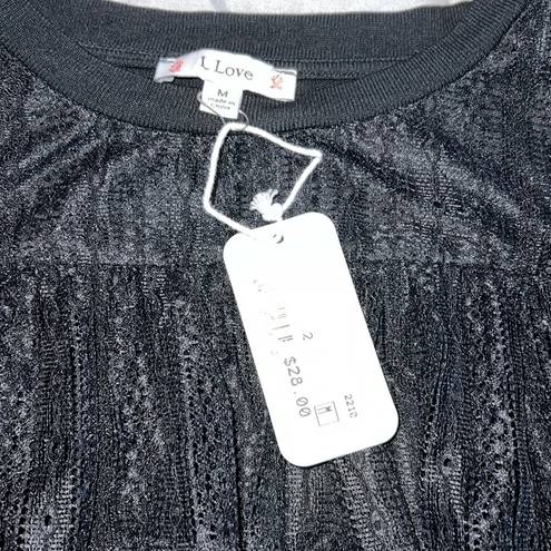 L LOVE  Black Bare Shoulder Blouse NWT A2