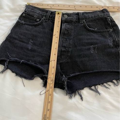 Reformation  Jean Short Size 29 Black Cut Off Button Fly