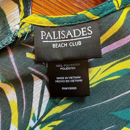 Beach Club Palisades  Womens Tropical Green Printed Pullover Swim Cover-Up Size L