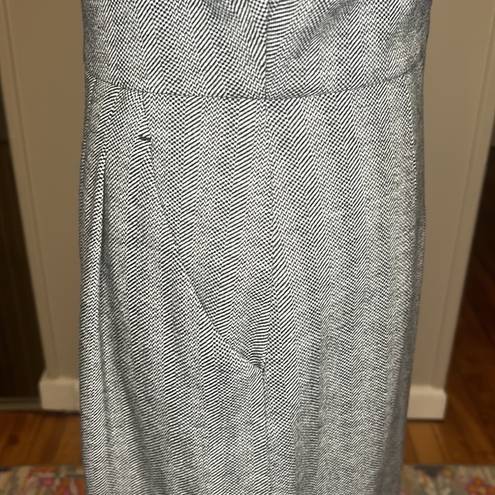 MM.LaFleur  Masha 3.0 Jacquard Zip Pleated Sheath Black White Dress Size 8