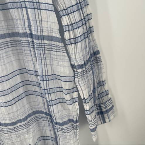 Pilcro and the Letterpress  Tunic Dress Coverup Blue Plaid Gauzy Light SZ Large