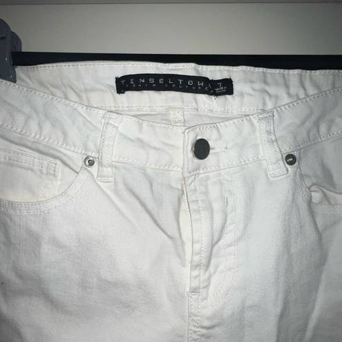 Tinseltown Women’s  White Denim Distressed Skinny Jeans Size 7 Like New!