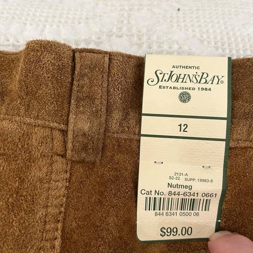 St. John’s Bay NWT  Suede Leather Lined Washable Pants Nutmeg Size 12