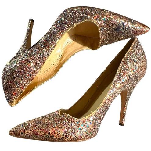 Kate Spade  NEW YORK Rainbow Licorice Too Glitter Formal Sparkly High Heels Multi