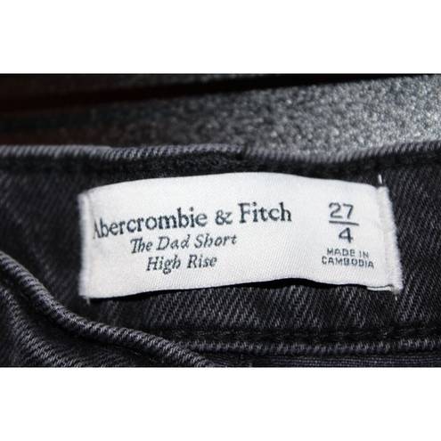 Abercrombie & Fitch Womens  Dad Short High Rise Black Denim Jean Shorts Size 27 4