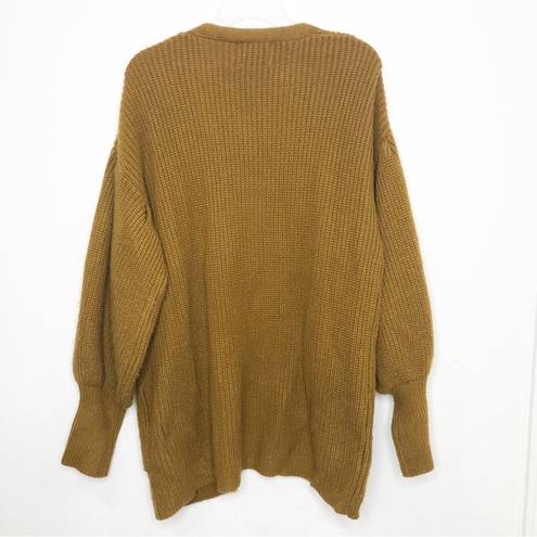 Lush Clothing Lush Dolman Sleeve Cardi Long Sleeve Open Cardigan Sweater Camel Brown Small