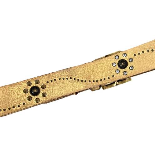 Aeropostale  Gold Leather Studded Belt, Sz L