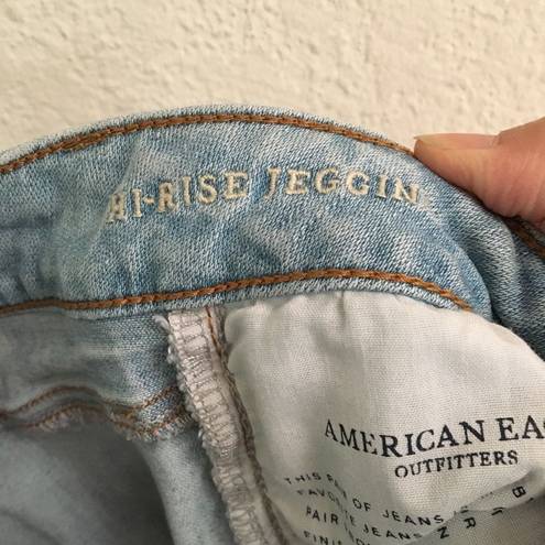 American Eagle  Outfitters high rise two tone jegging light wash denim jeans 2