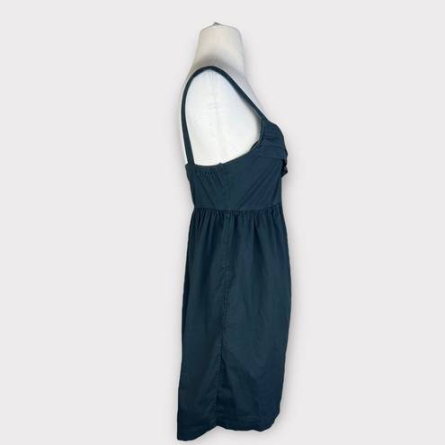 Bebop  | Empire Waist Full Zip Black Sweetheart Neckline  Pockets Dress | Medium