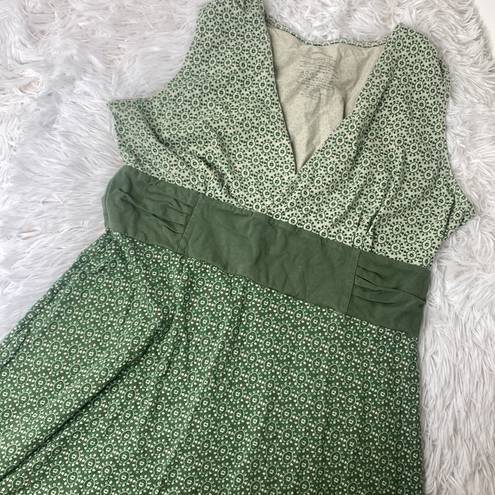 Patagonia  Dress Margot Organic Cotton green White Floral Sleeveless large