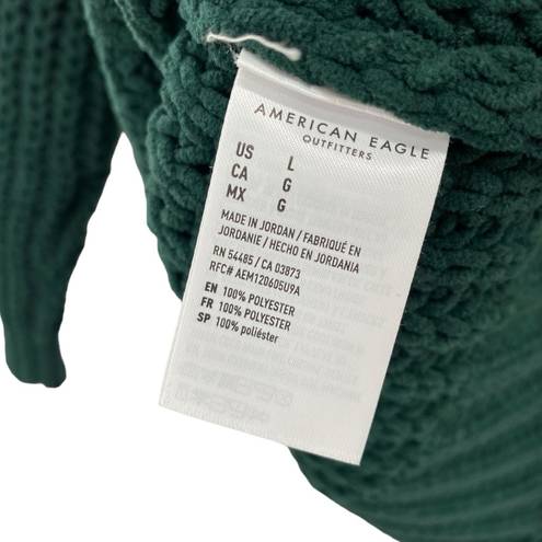 American Eagle  Women’s Forest Green Slouchy Oversized Chenille Sweater