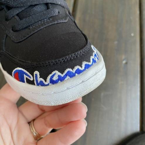 Champion  Super C Court Low Black Canvas Shoes Size US 5.5W 5.5 Wide Sneakers