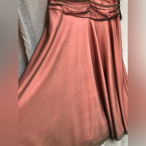 a.n.a NWT JS boutique 16 coral under dress  mesh brown overlay with rushing