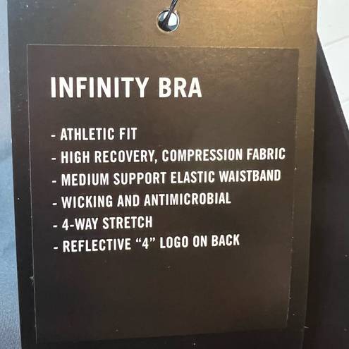 infinity Four Laps  Sports Bra Graphite Black XL New